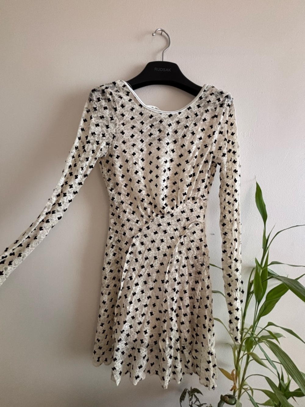 Free People Cream Mini Dress with Low back